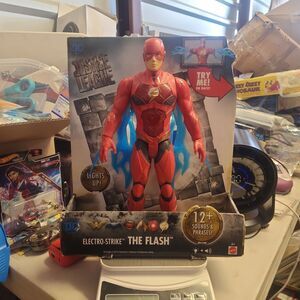 DC Justice League Electro-Strike FLASH Figure, 12" Sounds & Lights CLEAN NIB